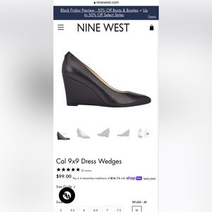 New Never Worn Leather Nine West Wedge Pumps